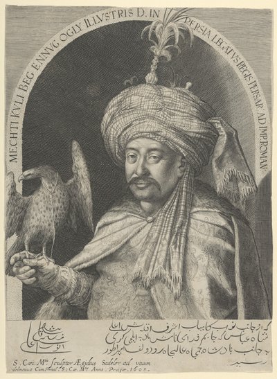 Mechti Kuli Beg, ambasador perski w Pradze, 1605 autorstwa Aegidius Sadeler or Saedeler