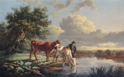 Bydło pijące na brzegu rzeki autorstwa Aelbert Cuyp