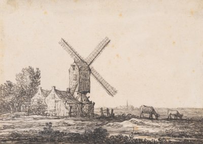 Krajobraz z wiatrakiem autorstwa Aelbert Cuyp