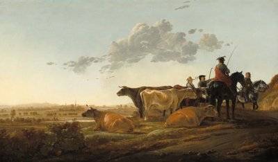 Krajobraz z pasterzami, połowa XVI wieku. autorstwa Aelbert Cuyp