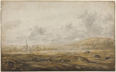 Panoramiczny widok krajobrazu wzdłuż Renu autorstwa Aelbert Cuyp