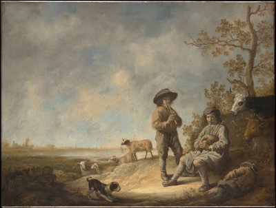 Pasterze grający na flecie autorstwa Aelbert Cuyp