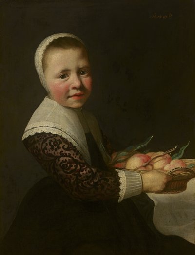 Portret dziewczyny z brzoskwiniami autorstwa Aelbert Cuyp