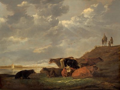 Krajobraz rzeczny z krowami, 16451650. autorstwa Aelbert Cuyp