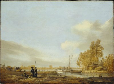 Pejzaż rzeczny z kładką autorstwa Aelbert Cuyp