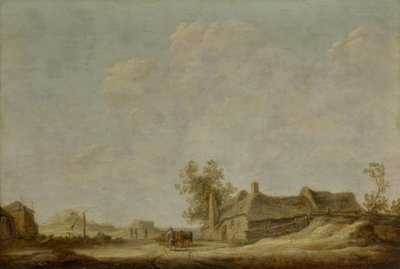 Słoneczny krajobraz wydm z żurawiem studziennym autorstwa Aelbert Cuyp