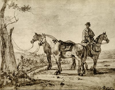 Trzy konie autorstwa Aelbert Cuyp