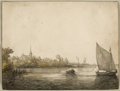 Widok IJsselmonde widziany po drugiej stronie Nowej Maas, ok. 1640 r autorstwa Aelbert Cuyp