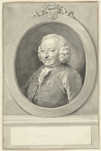 Portret Johana Hudde Dedel, w owalu, po lewej autorstwa Aert Schouman