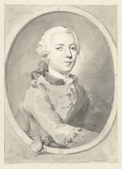 Portret Wilhelma V, księcia Orange-Nassau, po prawej, owalny autorstwa Aert Schouman