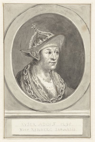Portret cesarza Adolfa VII z Nassau, owalny, zwrócony w prawo autorstwa Aert Schouman