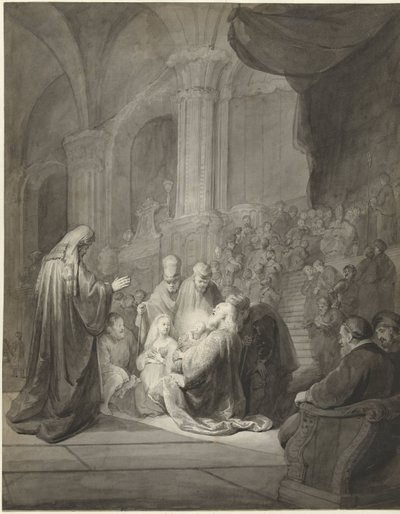 Symeon w świątyni autorstwa Aert Schouman
