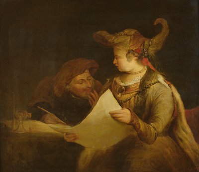 Estera i Mardocheusz, ok.1685 autorstwa Aernt de Gelder