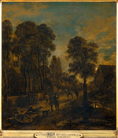 Wioska przecięta drogą ... autorstwa Aert van der (after) Neer