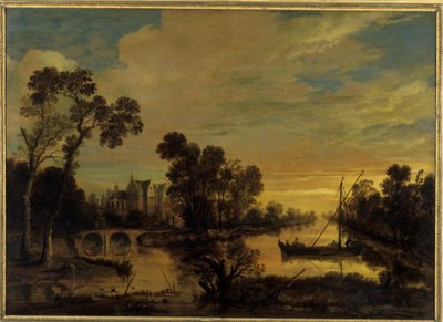 Krajobraz z kanałem, 1643 autorstwa Aert van der Neer