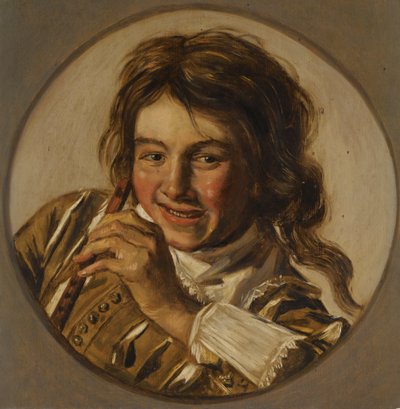 Śmiejący się chłopiec z fletem autorstwa After Frans Hals