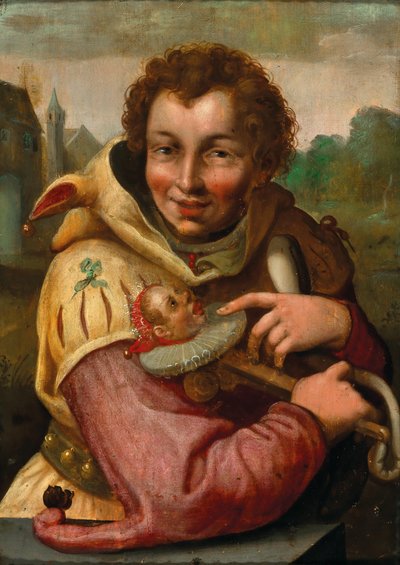 Błazen z marottą według Goltziusa autorstwa after Hendrik Goltzius