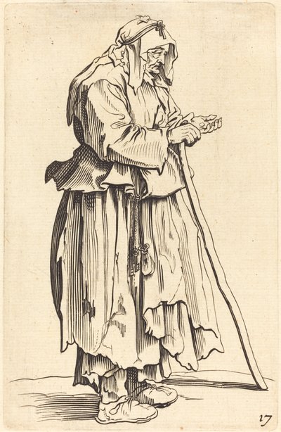 Żebraczka otrzymująca dobroczynność autorstwa After Jacques Callot