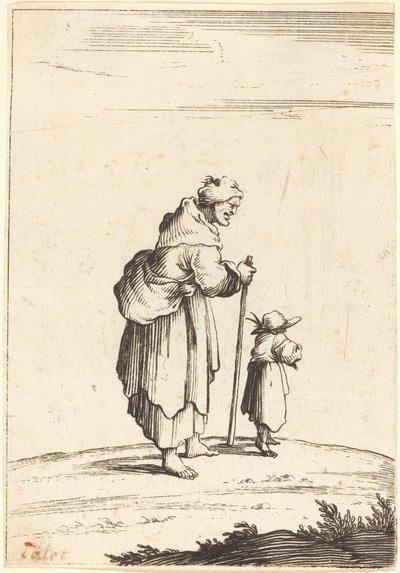 Żebraczka i dziecko autorstwa After Jacques Callot