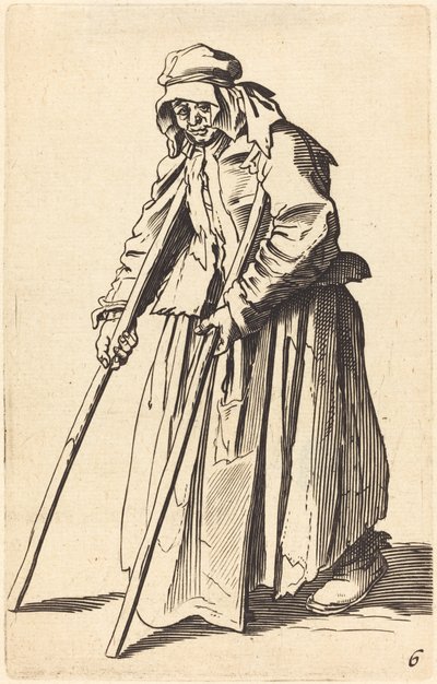 Żebraczka z kulami autorstwa After Jacques Callot