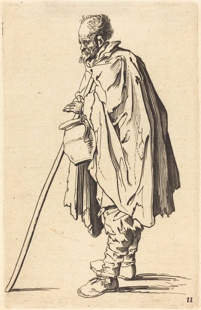 Żebrak z garnkiem autorstwa After Jacques Callot
