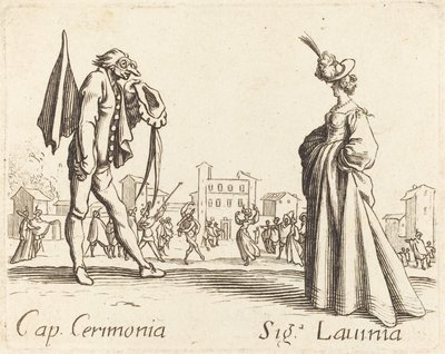 Kapitan Ceremonia i Siga. Lavinia autorstwa After Jacques Callot