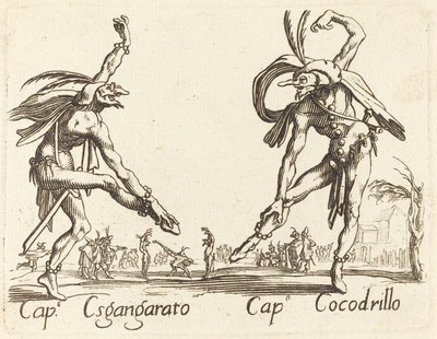 Żaden Sgangherato i Cap. krokodyl autorstwa After Jacques Callot