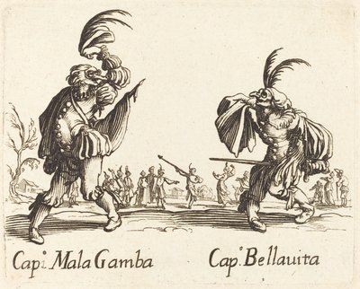Kapitan Mala Gamba i Kapitan Bellavita autorstwa After Jacques Callot