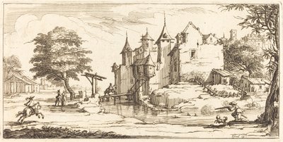 Zamek ze zwodzonym mostem autorstwa After Jacques Callot