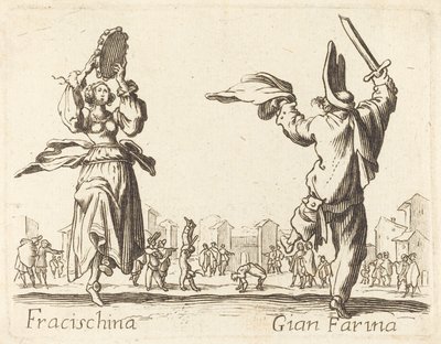 Fracischina i Gian Farina autorstwa After Jacques Callot
