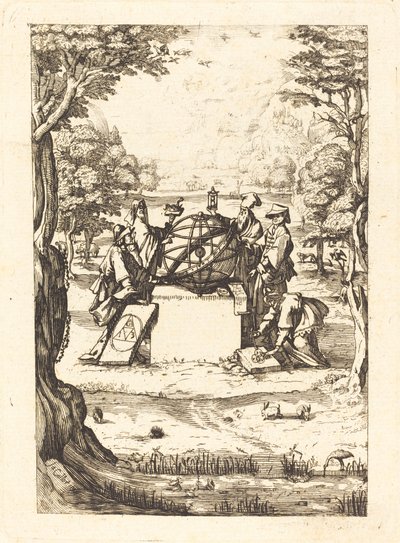 Frontyspis do Świętej Kosmologii (Tytuł z Astrologami) autorstwa After Jacques Callot