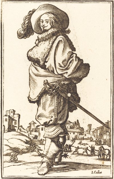 Szlachcic z Futrem Plastron autorstwa After Jacques Callot