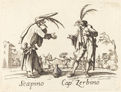Scapino i Cap Zerbino autorstwa After Jacques Callot