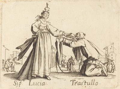 Oznaki. Łucja i Trastullus autorstwa After Jacques Callot