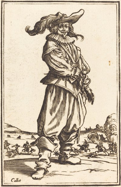 Żołnierz w Pierzastej Czapce autorstwa After Jacques Callot