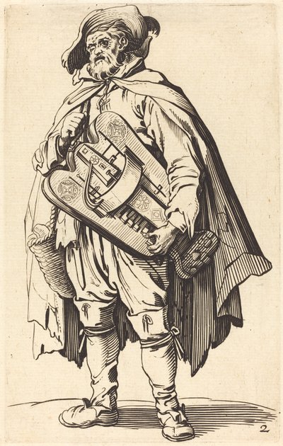 Gracz liry korbowej autorstwa After Jacques Callot