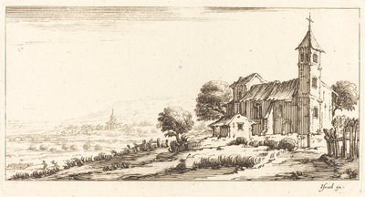 Wiejski Kościół autorstwa After Jacques Callot
