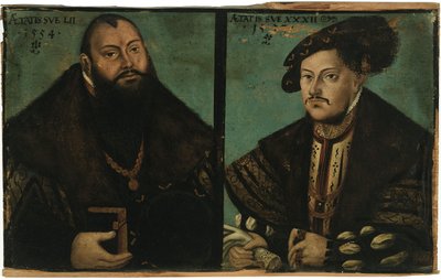 Johann Friedrich I, wielkoduszny elektor Saksonii i Johann Ernst z Saksonii autorstwa after Lucas Cranach the Elder