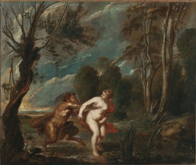 Krajobraz z nimfą i satyrem autorstwa after Peter Paul Rubens