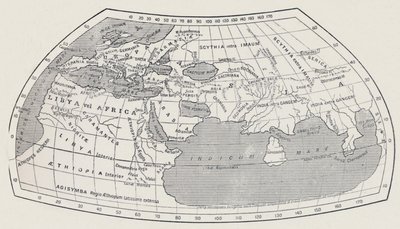 Mapa świata wg Ptolemeusza, 1923. autorstwa Agathodaemon of Alexandria