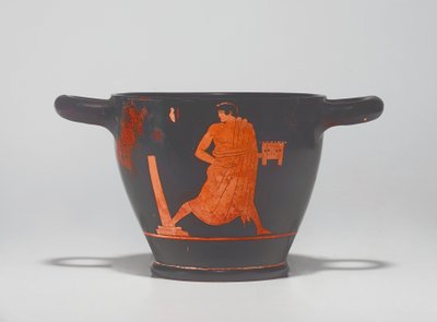 Czerwonofigurowe skyphos na poddaszu, ok. 1930 r. połowa V wieku p.n.e. (ceramika) autorstwa Agathon Painter (attr. to)