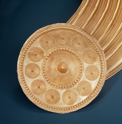 Kołnierz, Ardcrony, County Tipperary, późna epoka brązu, 800-700 pne (złoto) (szczegóły) (patrz także 390401) autorstwa Age Bronze