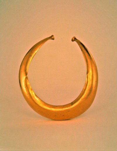 Kołnierz, Mooghaun North, County Clare, późna epoka brązu, 800-700 pne (złoto) autorstwa Age Bronze