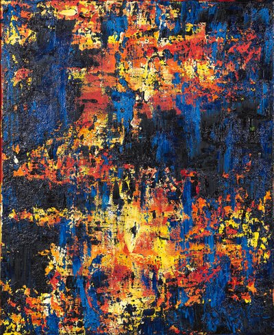 Resilience 1, 2019 (technika mieszana na płótnie) autorstwa Agnes Girardon