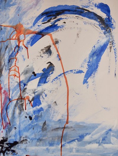 Bez tytułu, 2016 (tusz i akryl na papierze) autorstwa Agnes Girardon