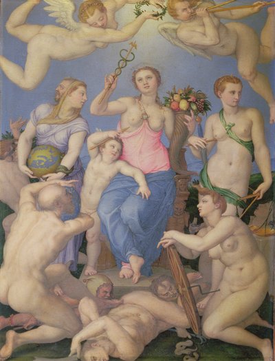 Alegoria szczęścia, ok. 1567 (olej na miedzi) autorstwa Agnolo Bronzino