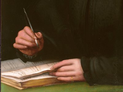 Portret młodego mężczyzny z książką autorstwa Agnolo Bronzino