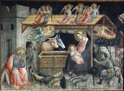 Szopka (szopka) Obraz Agnolo Gaddi (1350-1396) Duomo, kaplica Sacro Cingolo Prato autorstwa Agnolo Gaddi