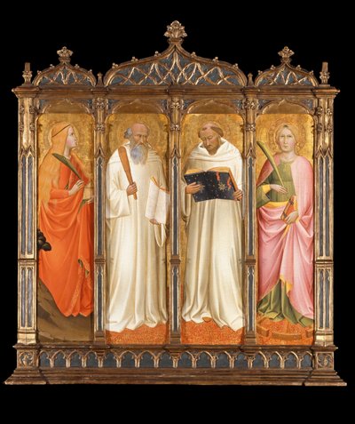 św. Maria Magdalena, Benedykt, Bernard z Clairvaux i Katarzyna Aleksandryjska, ok. 1380 autorstwa Agnolo Gaddi