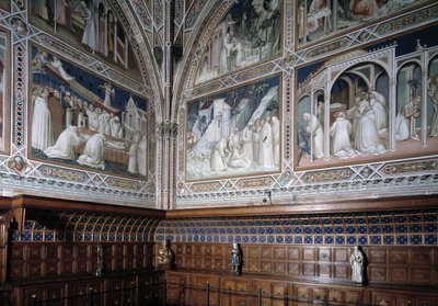 Widok kaplicy Castellani (lub Sakramentu) decoree fresków Agnolo Gaddi (1350-1396), epizody z życia św. Antoniego Wielkiego autorstwa Agnolo Gaddi